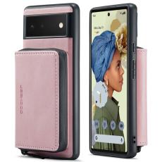 JEEHOOD - JEEHOOD Google Pixel 7 5G Konstl&auml;der Pl&aring;nboksfodral med St&auml;llning - Rosa