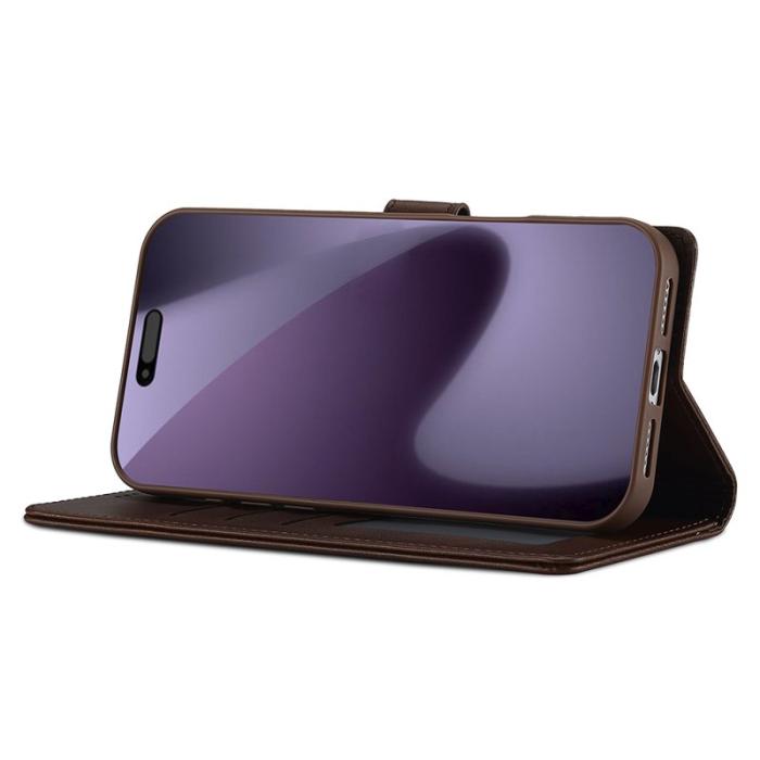 LC.imeeke - LC.IMEEKE iPhone 17 Pro Max Plånboksfodral Konstläder - Brun