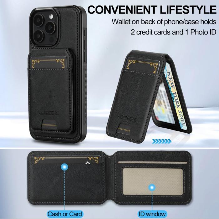 LC.imeeke - LC.IMEEKE L3 iPhone 14 Pro Max Fodral KonstLäder - Svart