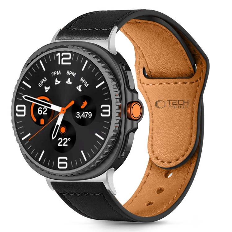 Tech-Protect Galaxy Watch 8/Classic (40/44/46mm) Armband Läder Fit - Svart | 5123 | AlltMobil