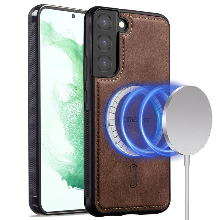LC.imeeke - LC.IMEEKE L6 Fodral KonstLäder för Samsung Galaxy S22 5G - Brun