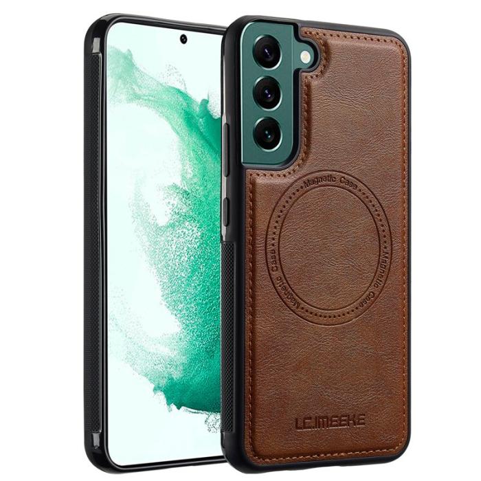 LC.imeeke - LC.IMEEKE Samsung Galaxy S21 FE 5G Fodral KonstLäder - Brun