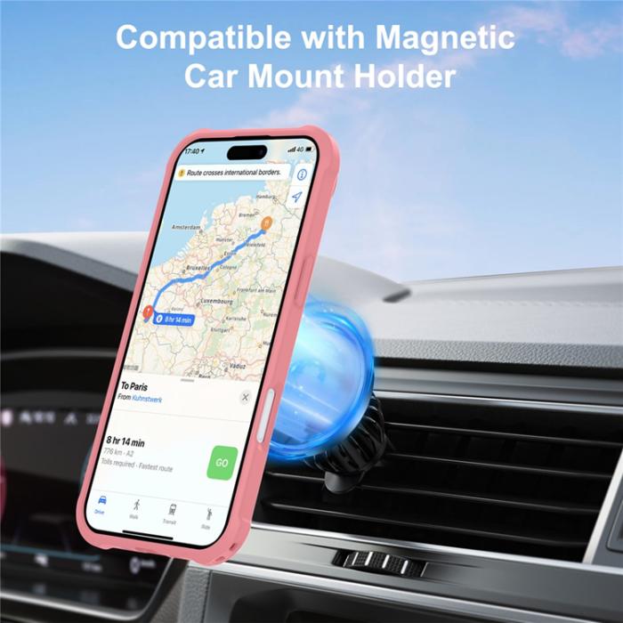 A-One Brand - iPhone 17 Air Mobilskal MagSafe Kickstand Shockproof - Rosa