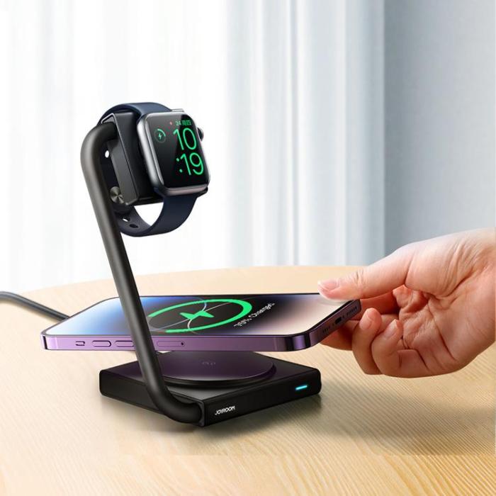 Joyroom - Joyroom 2-in-1 Trådlös Laddare Magsafe iPhone, Apple Watch 15W Qi