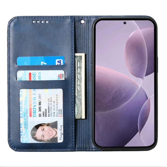 OEM - Samsung Galaxy S26 Fodral Konstläder Kalvstruktur - Blå