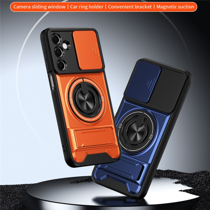 A-One Brand - Galaxy A15 Mobilskal MagSafe med Camera Lens Slider Ringhållare