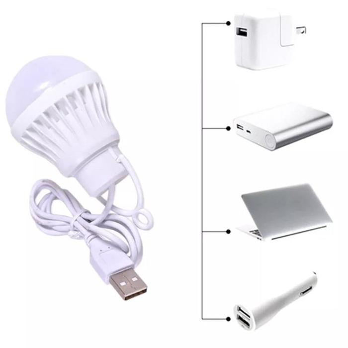 OEM - LED-lampa till USB vitt ljus 5W kabel lång 1m 350lm