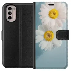 Gustaf - Pl&aring;nboksfodral till Motorola Moto G41 med Sommarblommor