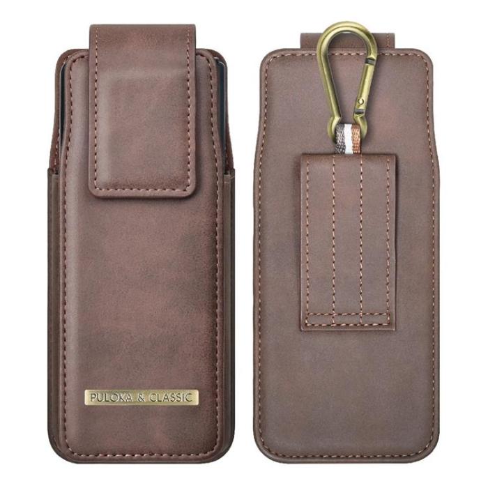 UTGATT1 - PULOKA Galaxy Z Fold 4/Z Fold 3 Bältesväskor Holster Vertical - Brun