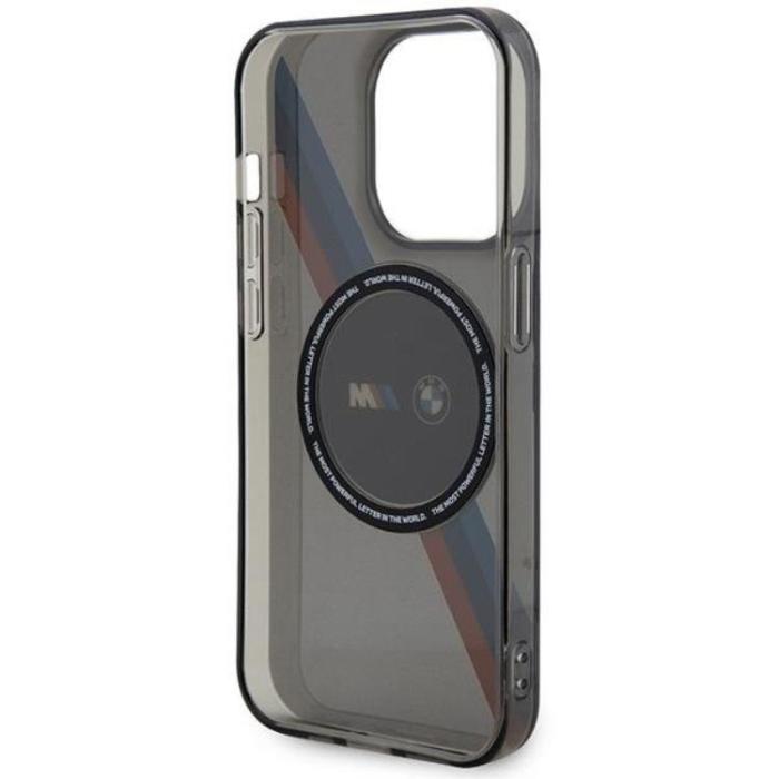 BMW - BMW iPhone 14 Pro Mobilskal Magsafe Tricolor Stripes - Grå