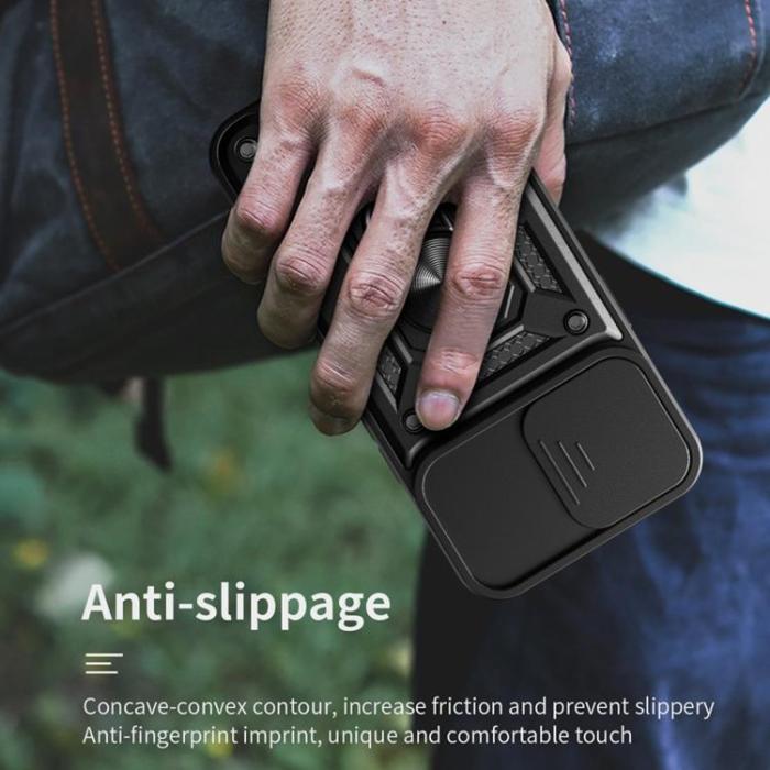 OEM - iPhone 14 Pro Skal Kameraskydd Kickstand - Svart