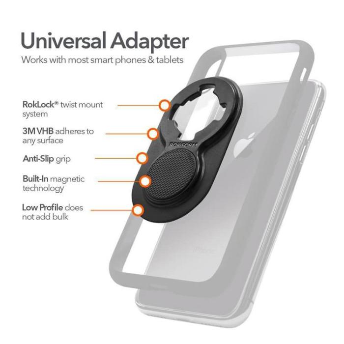 ROKFORM - ROKFORM Universal Adapter 3M Tejpmontering Passar Mobil och Tablet - Svart