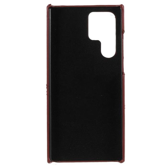 OEM - Kortplats Läder Skal Galaxy S22 Plus - Röd