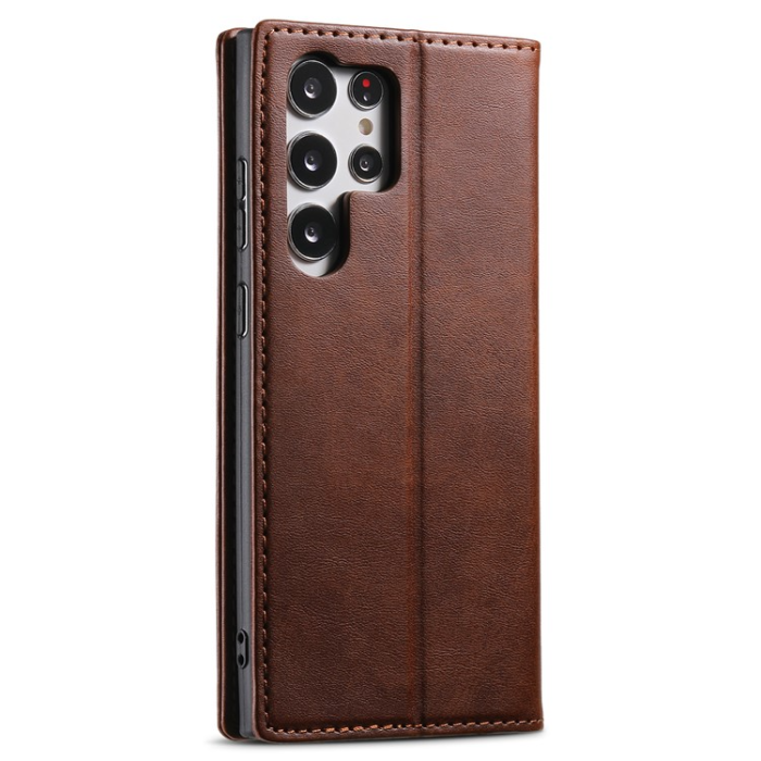 SUTENI - SUTENI Galaxy S23 Ultra Plånboksfodral Kickstand Flip - Brun