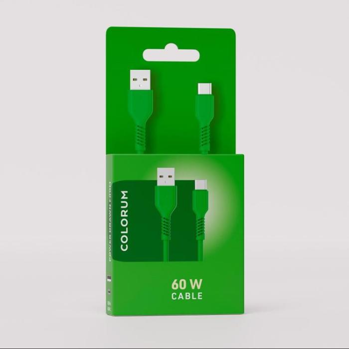 Colorum - Colorum USB-A till USB-C Kabel 1.8m 3A - Grön