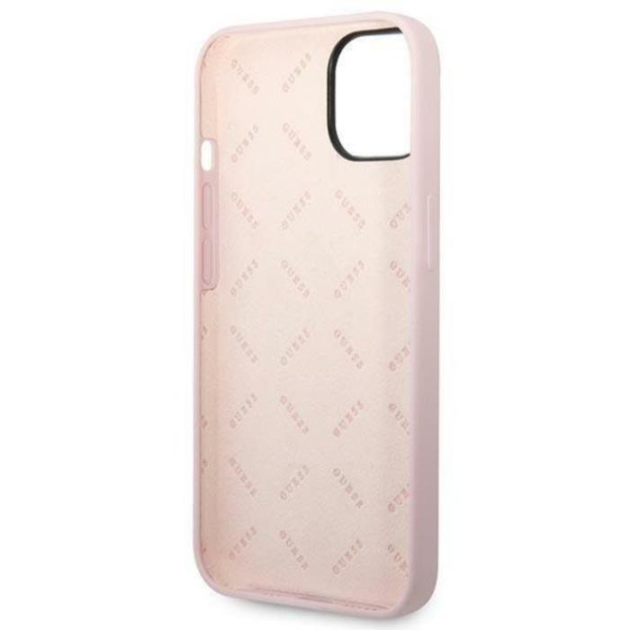 Guess - GUESS iPhone 14 Plus Skal Silicone Triangle - Lila