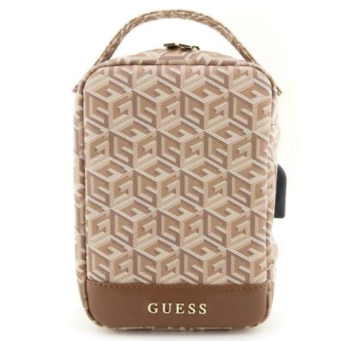 Guess - Guess Organizerväska GCube Stripe - Brun