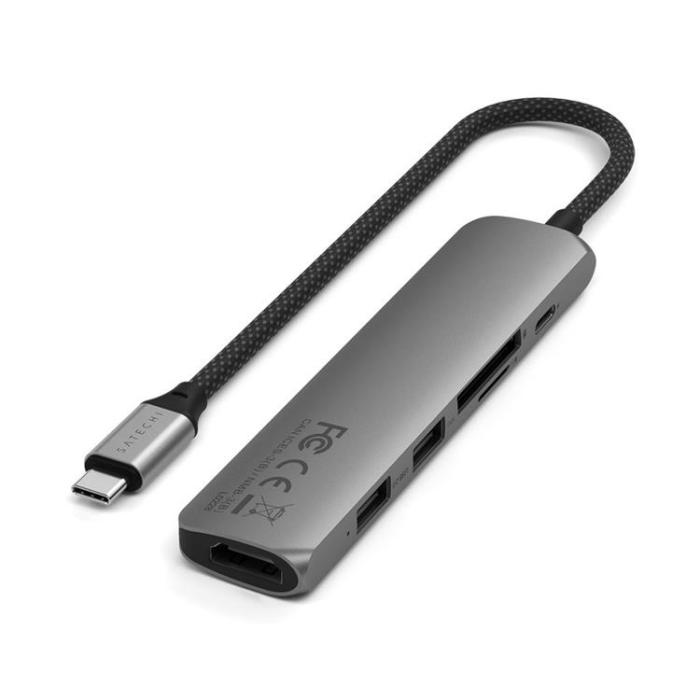 Satechi - Satechi 6-i-1 HUBB USB-C Slim Multiport Adapter - Rymdgrå