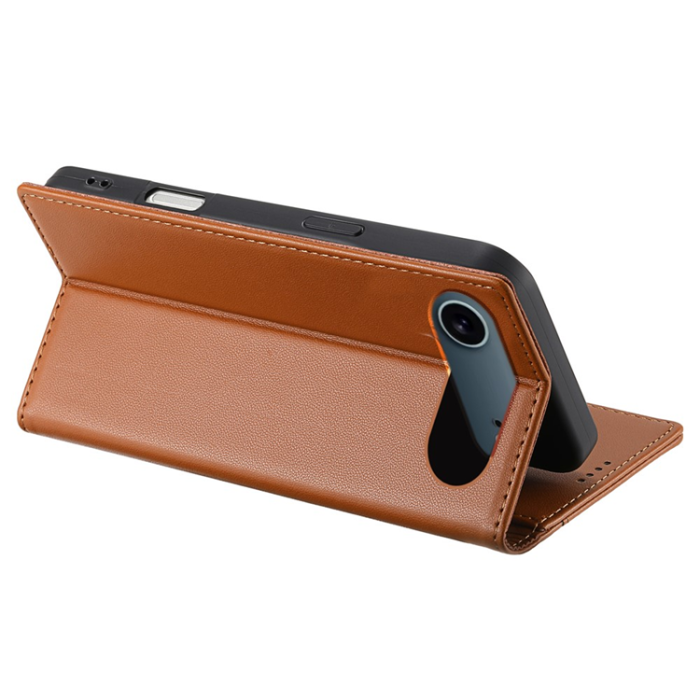 N.BEKUS - N.BEKUS iPhone 17 Air Plånboksfodral RFID Blocking P3 - Brun