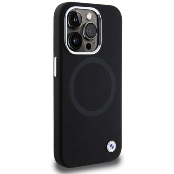 BMW - BMW iPhone 15 Pro Mobilskal Magsafe Signature Liquid Silikon - Svart