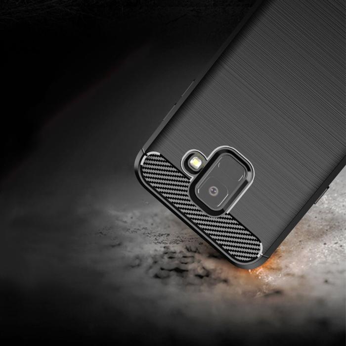 Forcell - Galaxy A6 (2018) Skal Forcell Carbon Mjukplast - Svart