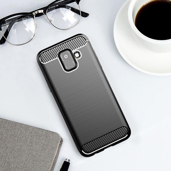 Forcell - Galaxy A6 (2018) Skal Forcell Carbon Mjukplast - Svart