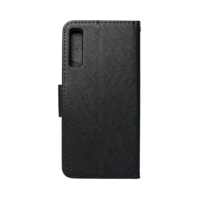 OEM - Galaxy A7 (2018) Plånboksfodral Fancy Eco Läder - Svart