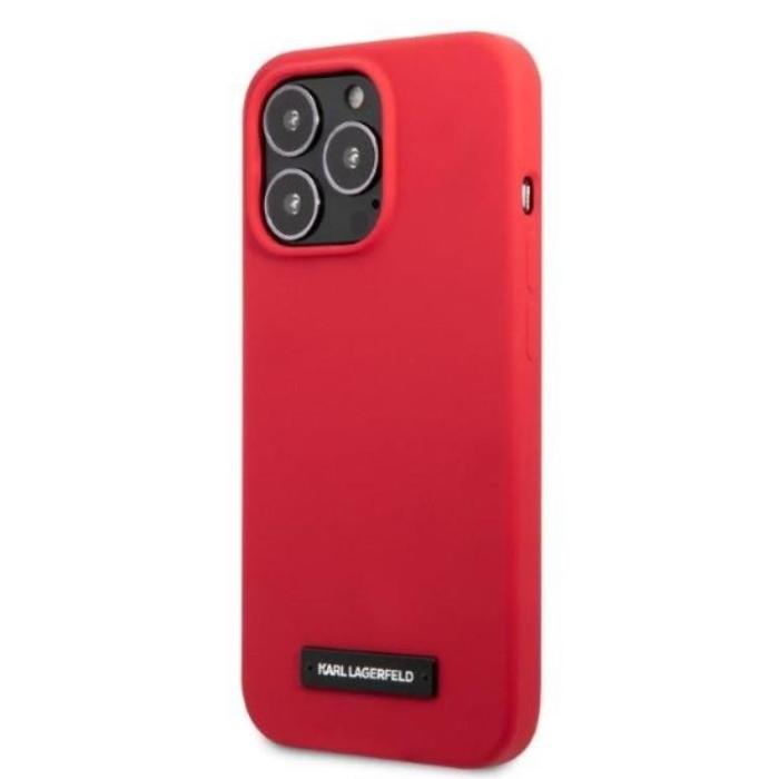 KARL LAGERFELD - Karl Lagerfeld iPhone 13 Pro Skal Silicone Plaque - Röd
