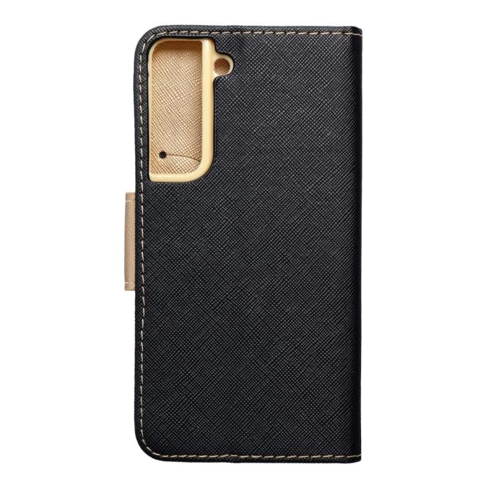 OEM - Galaxy S22 Plånboksfodral Fancy Eco Läder - Svart/- Guld