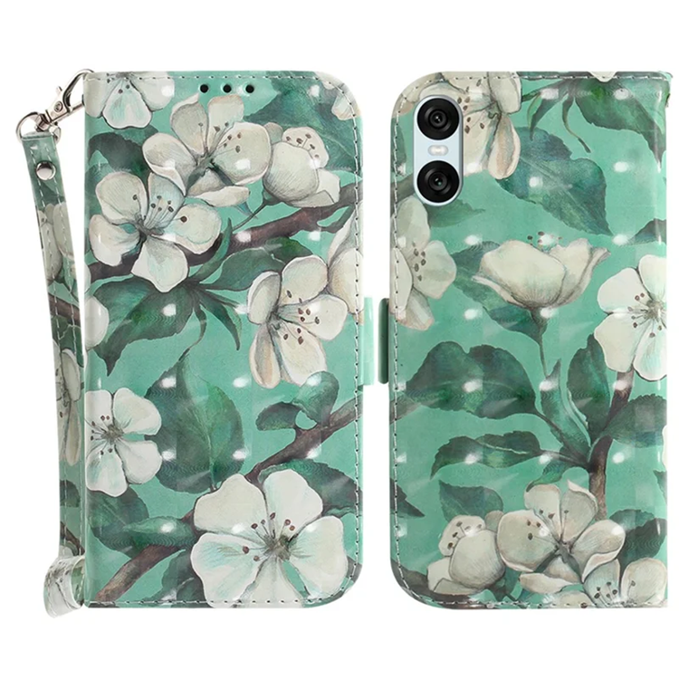 Sony Xperia 10 VI Plånboksfodral 3D Pattern - Flowers | 2353 | AlltMobil