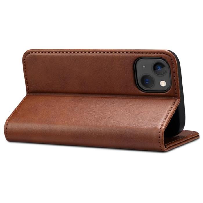 SUTENI - SUTENI iPhone 14 Plånboksfodral Textured Surface - Brun
