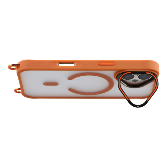 OEM - Mobilskal till iPhone 17 MagSafe med Justerbart Axelband Kamerastativ - Orange
