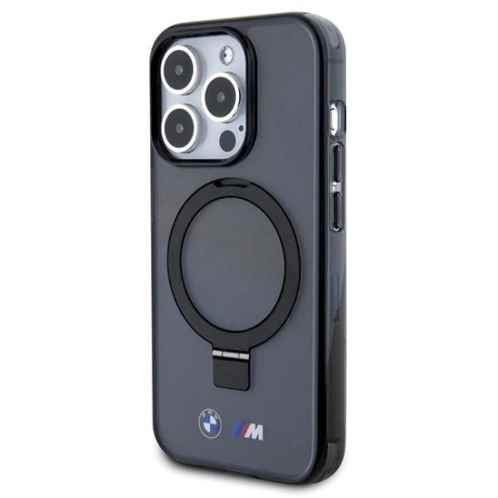 BMW - BMW iPhone 15 Pro Max Mobilskal Magsafe Ringställ M Collection - Svart