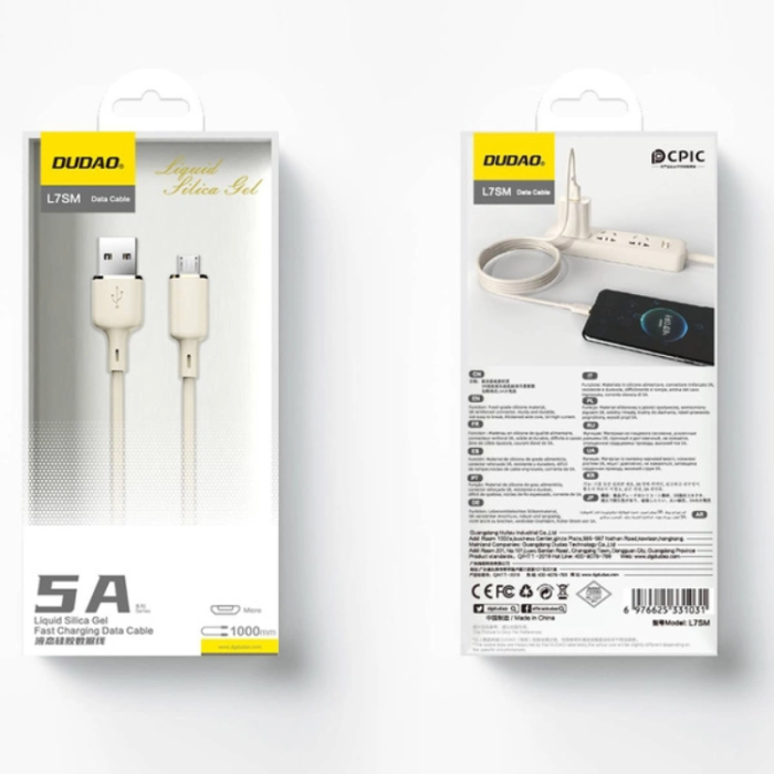 Dudao - Dudao USB-A Till USB-Micro Kabel 1m - Beige