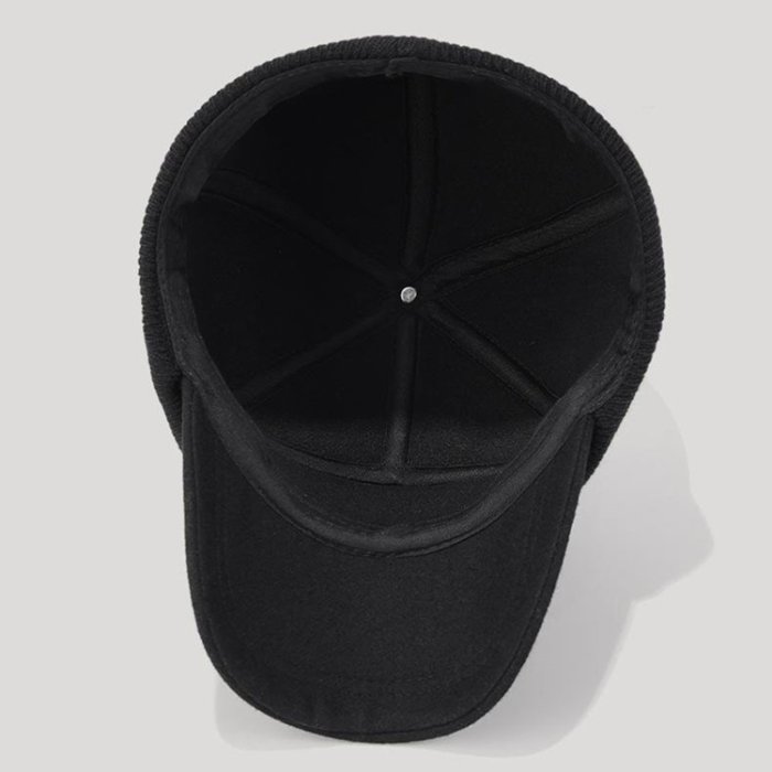 A-One Brand - Herr Basebollkeps Hörselskydd Ull - Svart