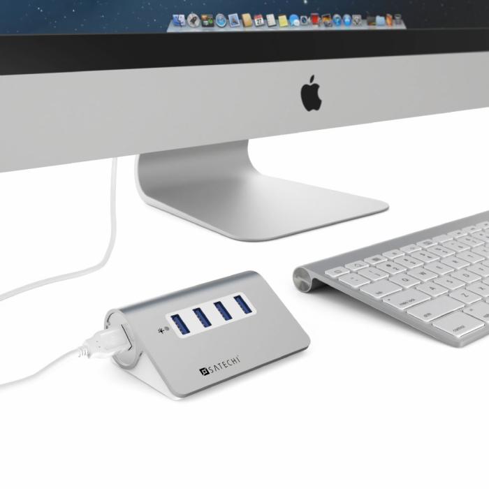 UTGATT1 - Satechi USB 3.0 Hubb av aluminium - 4 portar
