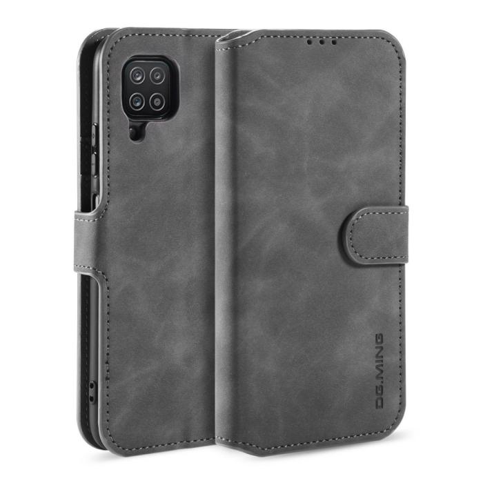 DG.MING - DG.MING Retro Plånboksfodral Galaxy A12 - Grå