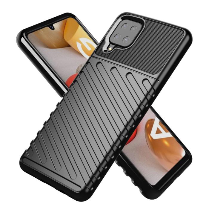 OEM - Thunder Twill Mobilskal Samsung Galaxy A12 - Blå