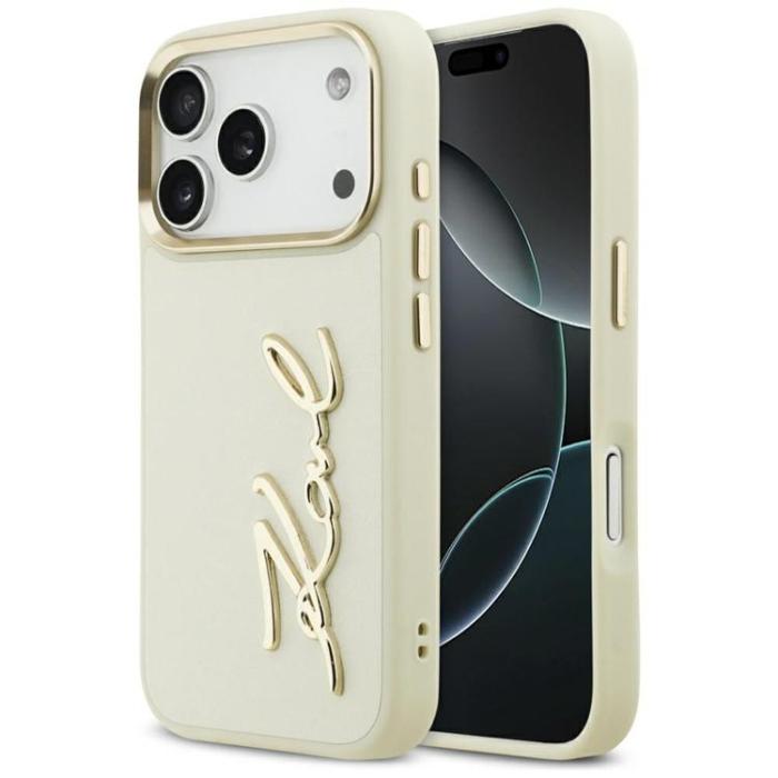 KARL LAGERFELD - Karl Lagerfeld iPhone 17 Pro Mobilskal Karl Script Logo - Beige
