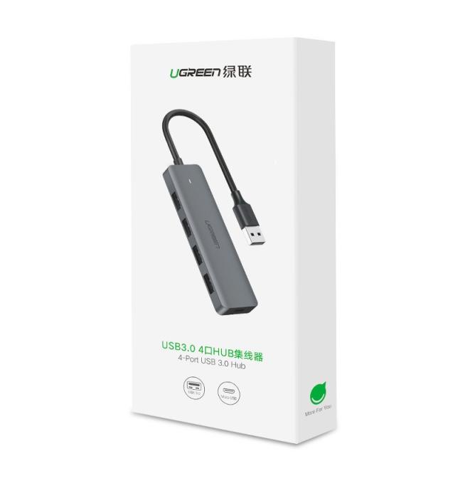 UTGATT1 - UGreen USB 4x USB 3.2 Gen 1 HUB / micro USB strömport Grå