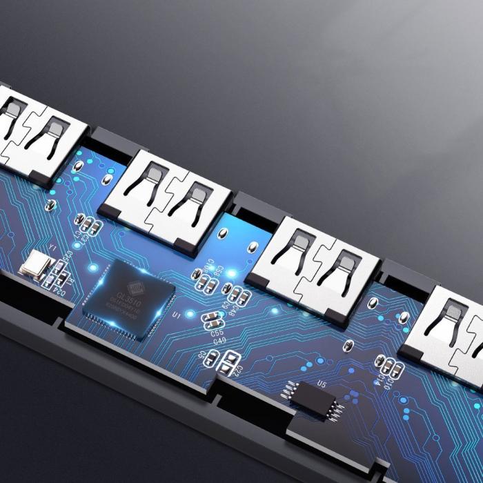 UTGATT1 - UGreen USB 4x USB 3.2 Gen 1 HUB micro USB strömport Grå