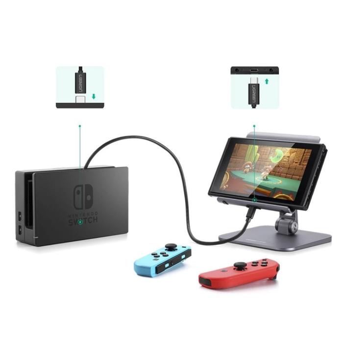 Ugreen - Ugreen USB Type C 3.1 female USB Type C 3.1 male 0.5m Svart