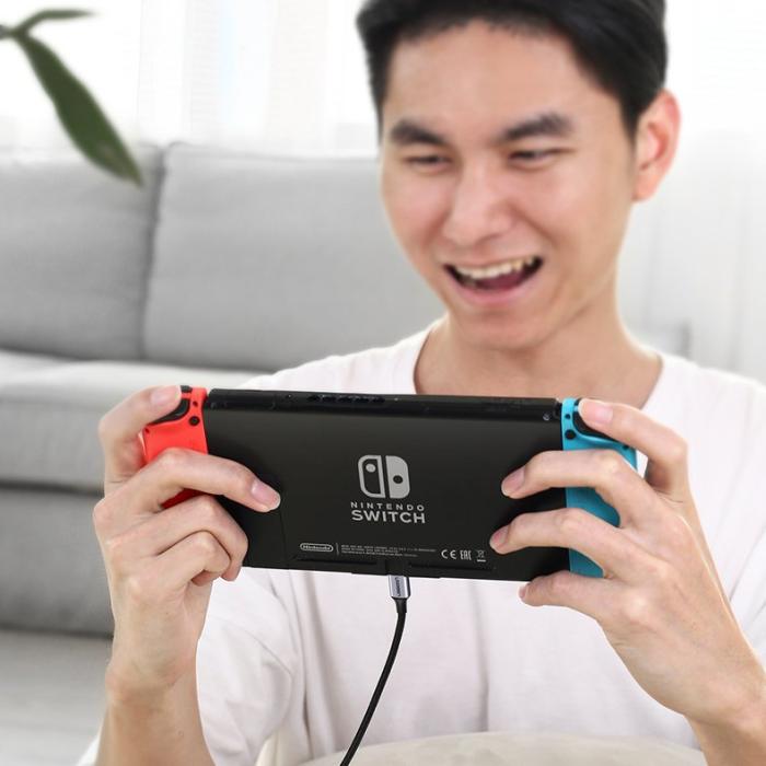 UTGATT1 - UGreen USB-C till USB-C angled Kabel 2 m Svart Grå