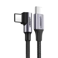 UTGATT1 - UGreen USB-C till USB-C angled Kabel 2 m Svart Gr&aring;