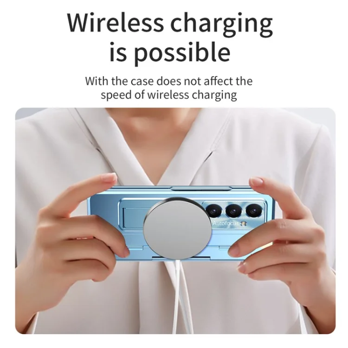A-One Brand - Galaxy Z Fold 7 5G Mobilskal med Skärmskydd Hinge - Blå