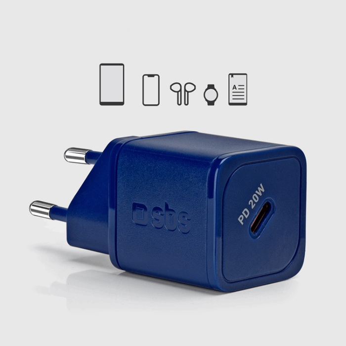 SBS - SBS Snabbladdare 20W GaN Power Delivery - Blå