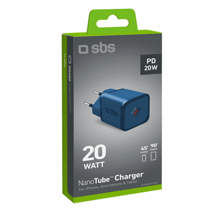 SBS - SBS Snabbladdare 20W GaN Power Delivery - Blå