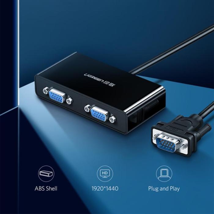 Ugreen - Ugreen 1x2 VGA Splitter - Svart