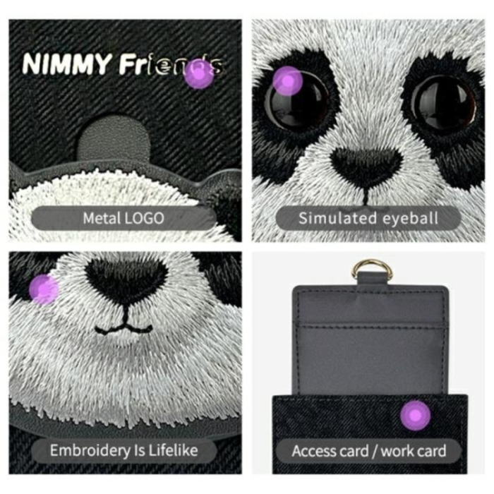 NIMMY - Nimmy Korthållare Big Eyed Pet 2.0 Panda - Svart