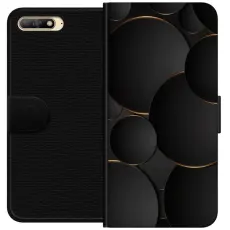 Gustaf - Pl&aring;nboksfodral till Huawei Y6 (2018) med Lyxig Cirklar